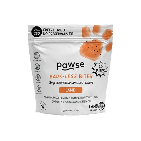 1ea 15pc Pawse 75mg Lamb Bark-Less Bites - Healing/First Aid